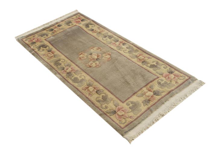 Detail image of 2' 3 x 4' 9 Hand Knotted Nepal Wool Runner Rug