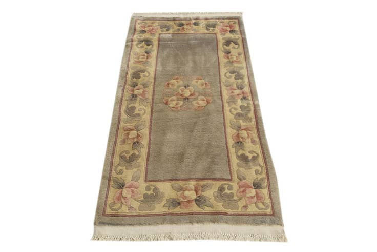 Detail image of 2' 3 x 4' 9 Hand Knotted Nepal Wool Runner Rug