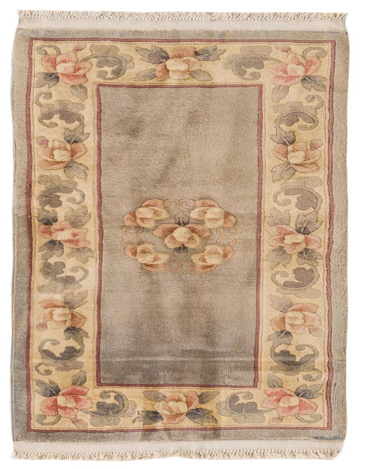 Detail image of 2' 3 x 4' 9 Hand Knotted Nepal Wool Runner Rug