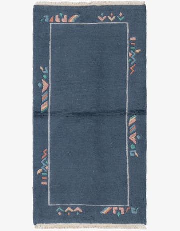 2' 4 x 4' 7 Hand Knotted Nepal Wool Runner Rug