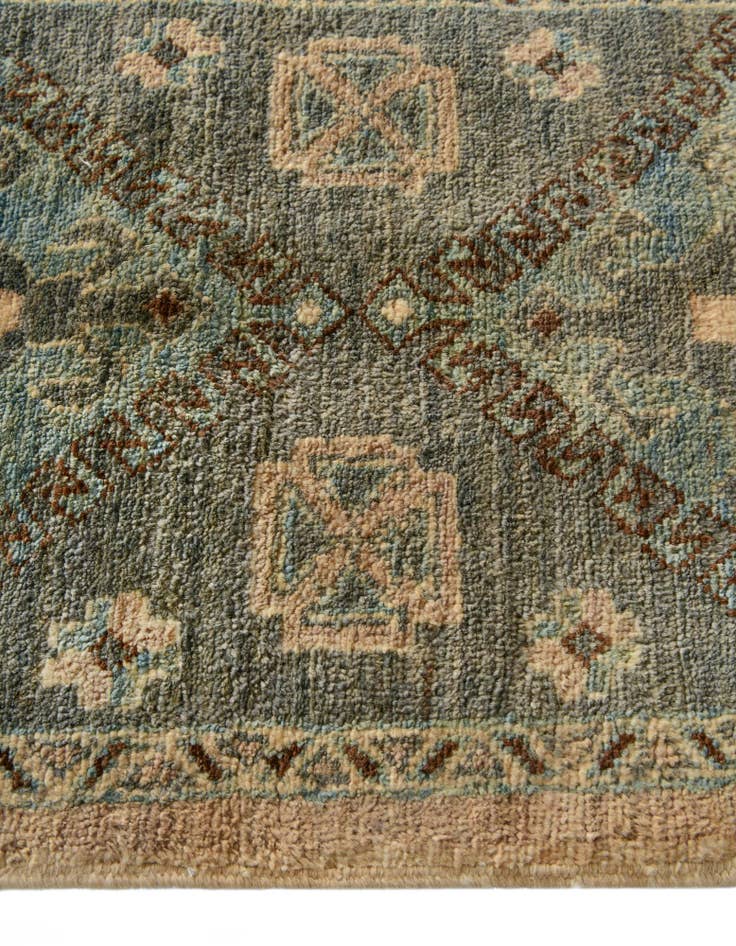 Detail image of 1' 9 x 11' 10 Hand Knotted Oushak Wool Runner Rug
