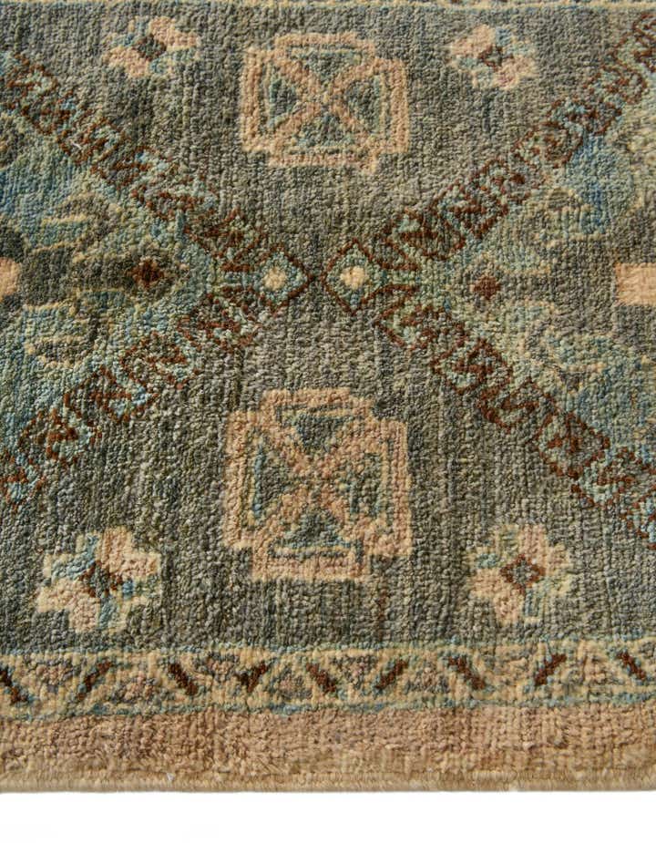 1' 9 x 11' 10 Hand Knotted Oushak Wool Runner Rug