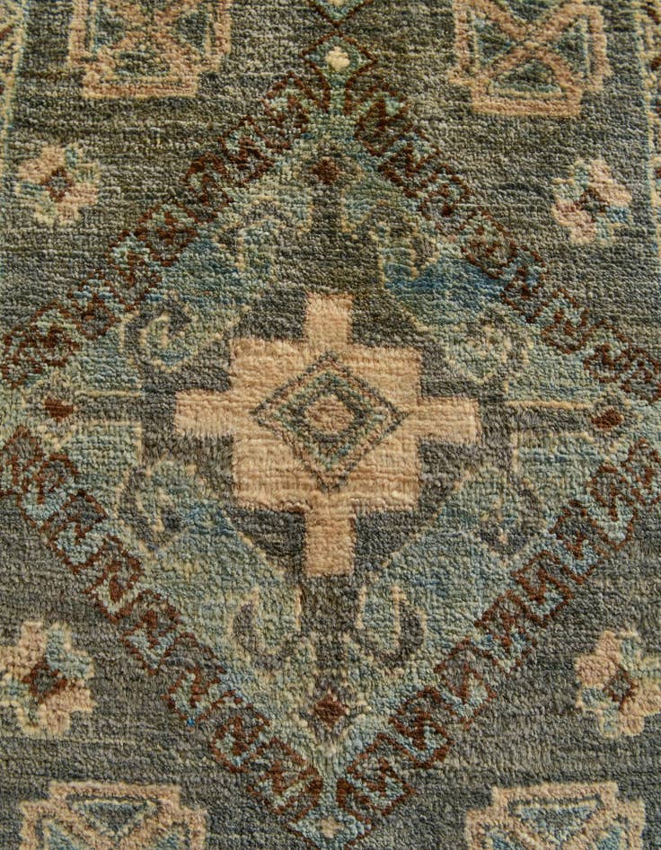 Detail image of 1' 9 x 11' 10 Hand Knotted Oushak Wool Runner Rug