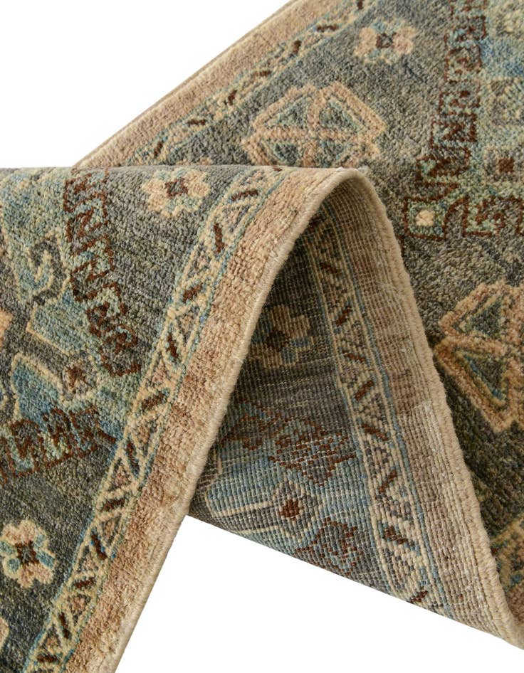 Detail image of 1' 9 x 11' 10 Hand Knotted Oushak Wool Runner Rug