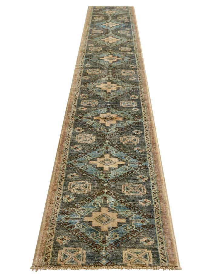 1' 9 x 11' 10 Hand Knotted Oushak Wool Runner Rug
