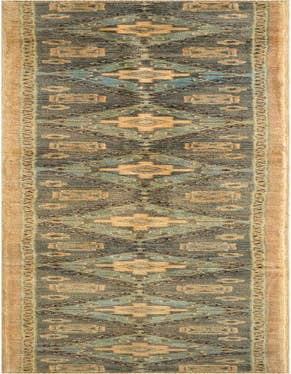 Detail image of 1' 9 x 11' 10 Hand Knotted Oushak Wool Runner Rug