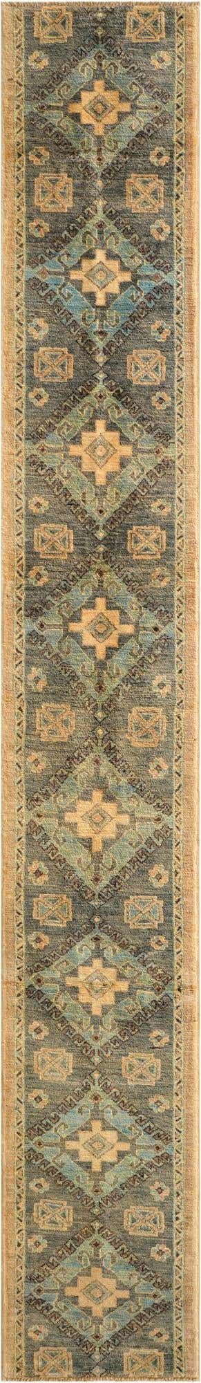 1' 9 x 11' 10 Hand Knotted Oushak Wool Runner Rug