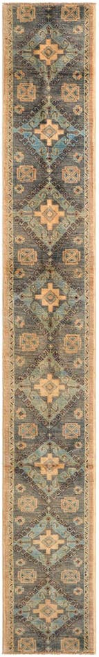 Detail image of 1' 9 x 11' 10 Hand Knotted Oushak Wool Runner Rug