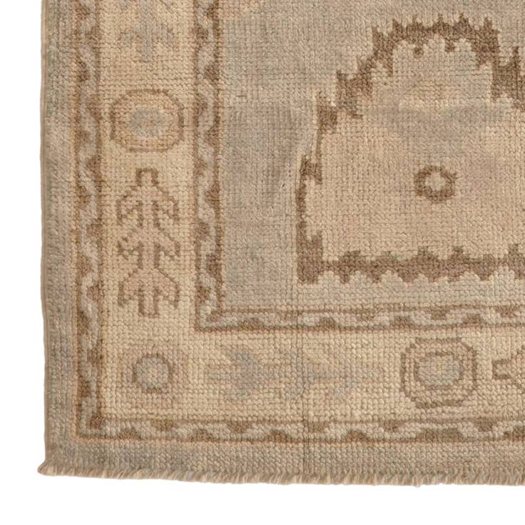Detail image of 2' 10 x 10' 4 Hand Knotted Oushak Wool Runner Rug