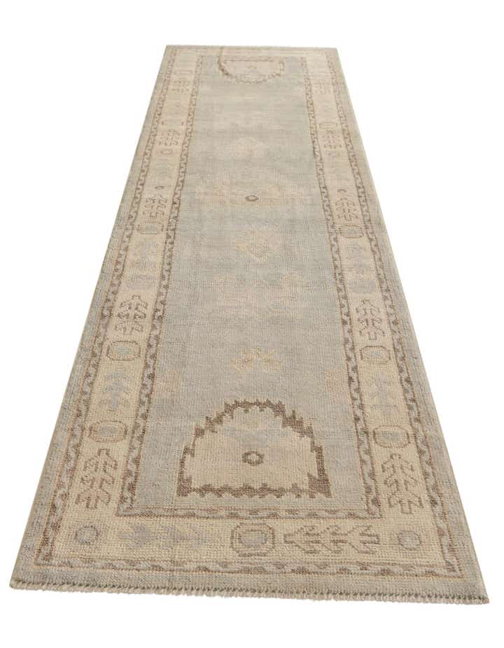 2' 10 x 10' 4 Hand Knotted Oushak Wool Runner Rug