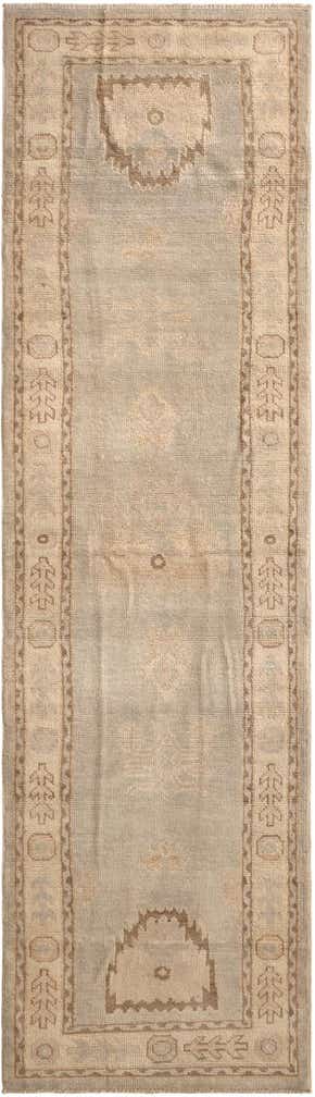 2' 10 x 10' 4 Hand Knotted Oushak Wool Runner Rug