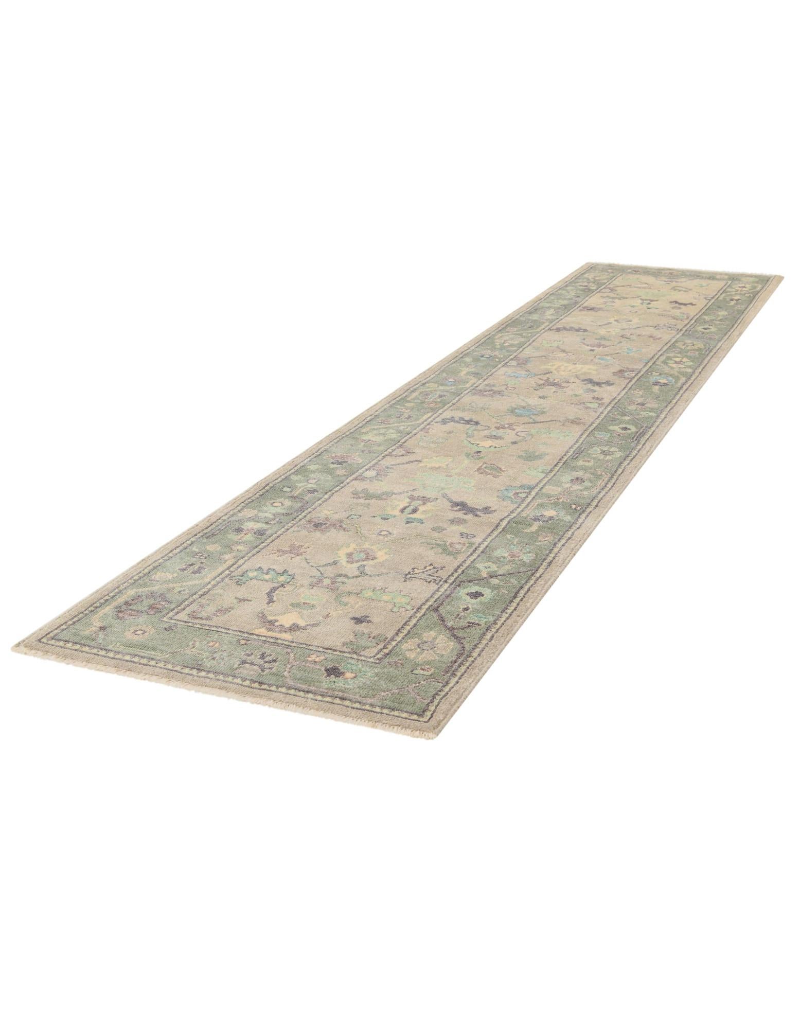 2' 10 x 13' 2 Hand Knotted Oushak Wool Runner Rug