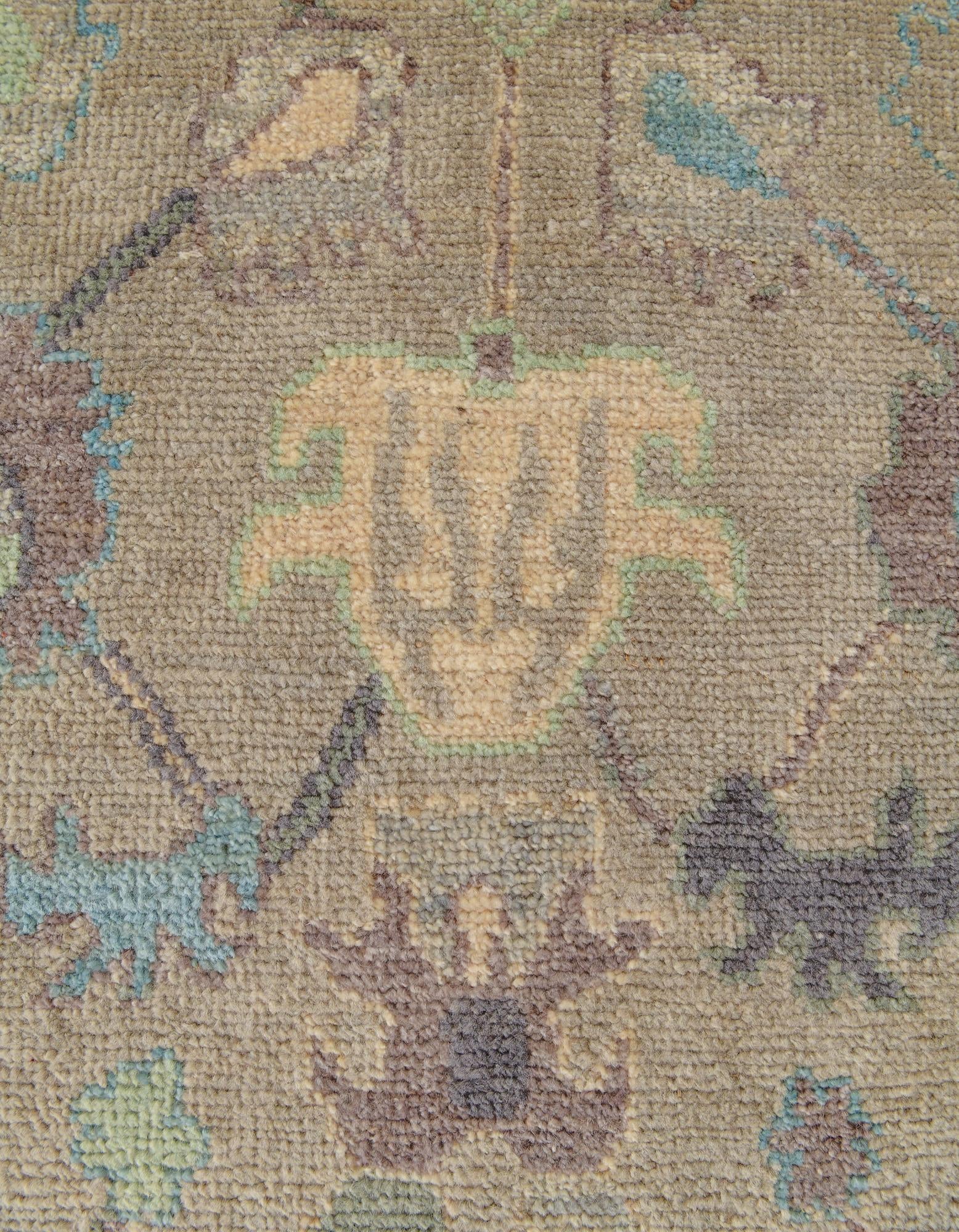 2' 10 x 13' 2 Hand Knotted Oushak Wool Runner Rug