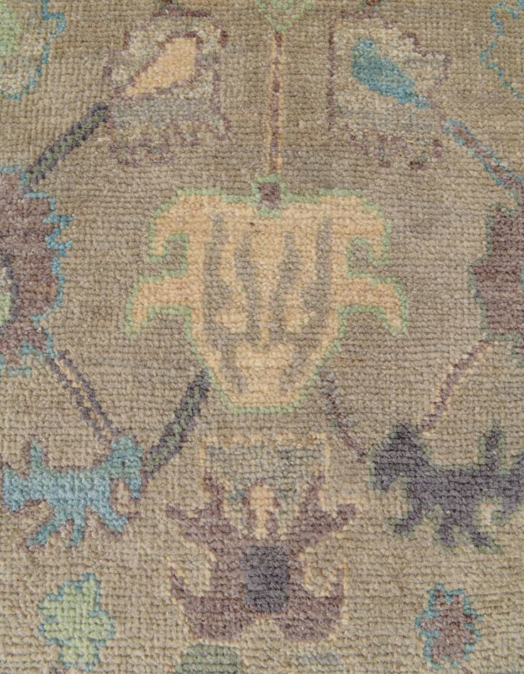 Detail image of 2' 10 x 13' 2  Hand Knotted Oushak Wool Runner Rug