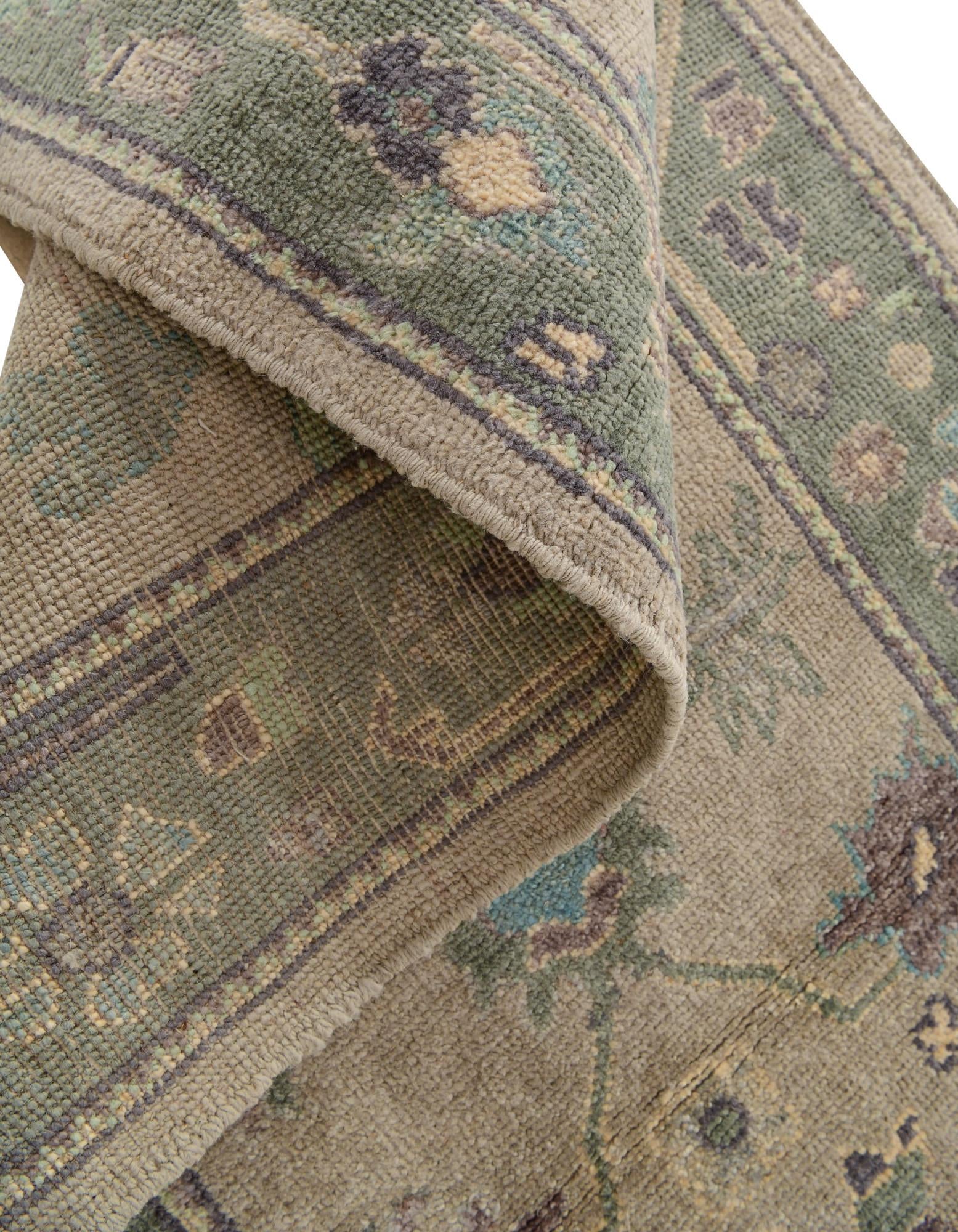 2' 10 x 13' 2 Hand Knotted Oushak Wool Runner Rug