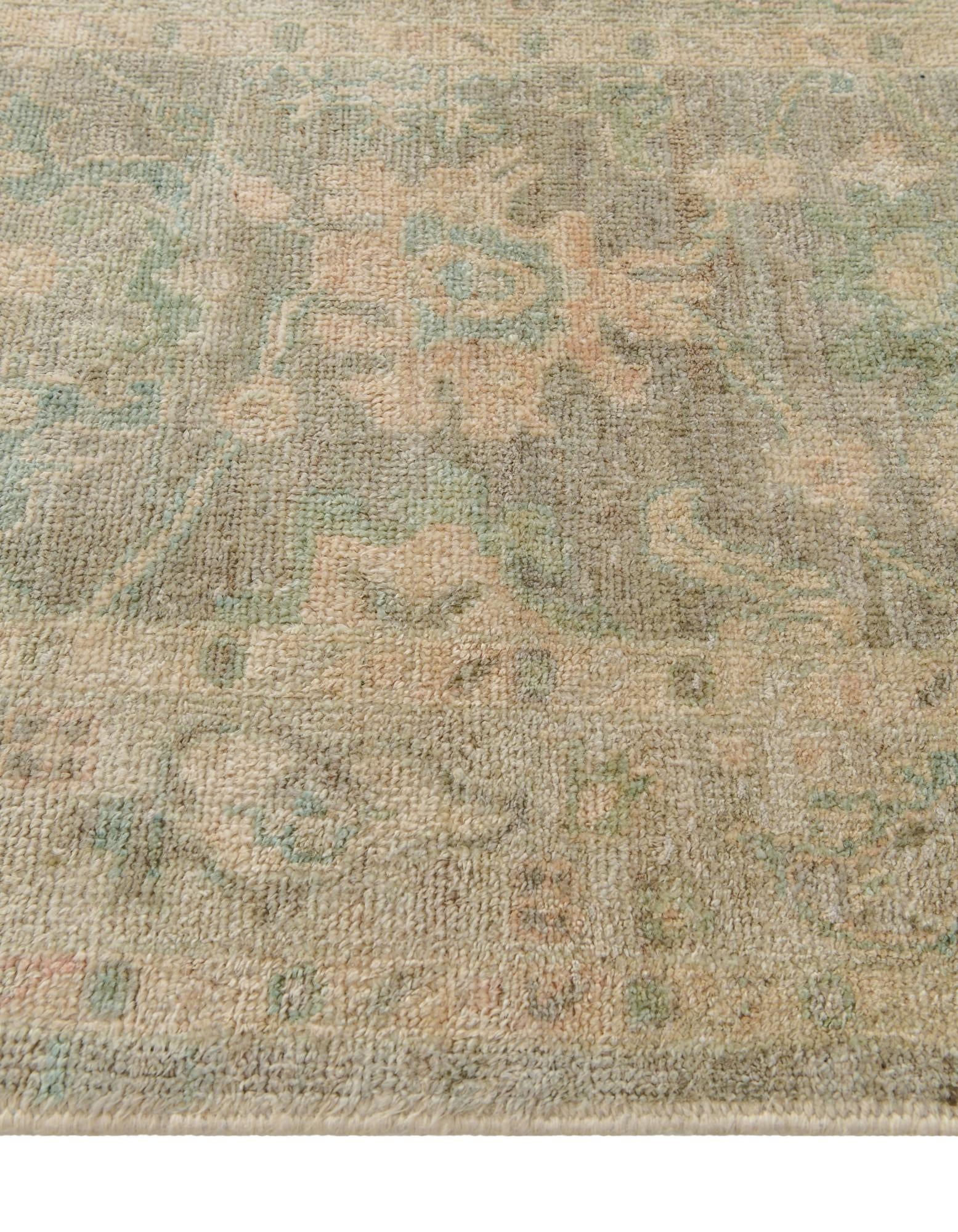 2' 8 x 9' 10 Hand Knotted Oushak Wool Runner Rug