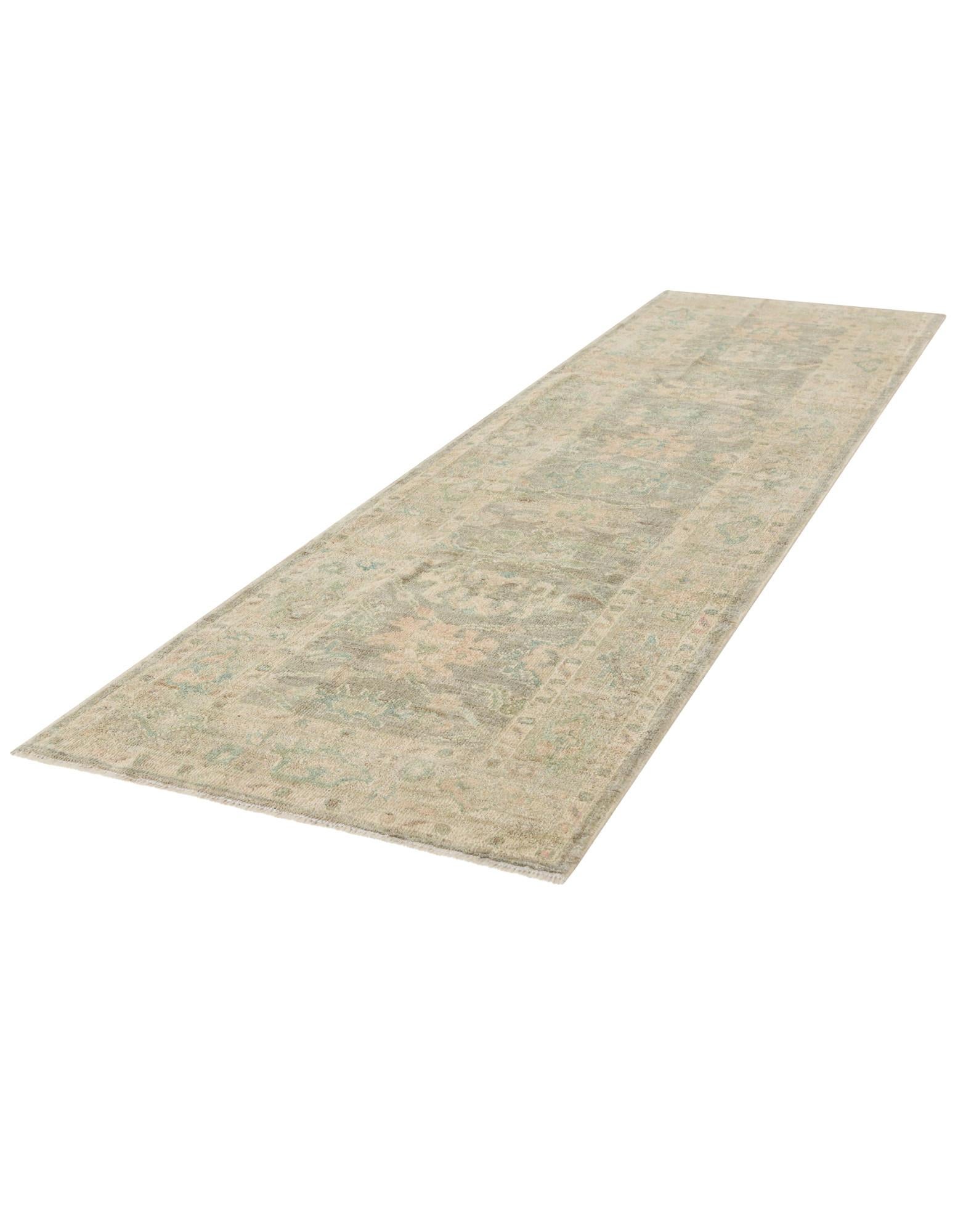 2' 8 x 9' 10 Hand Knotted Oushak Wool Runner Rug