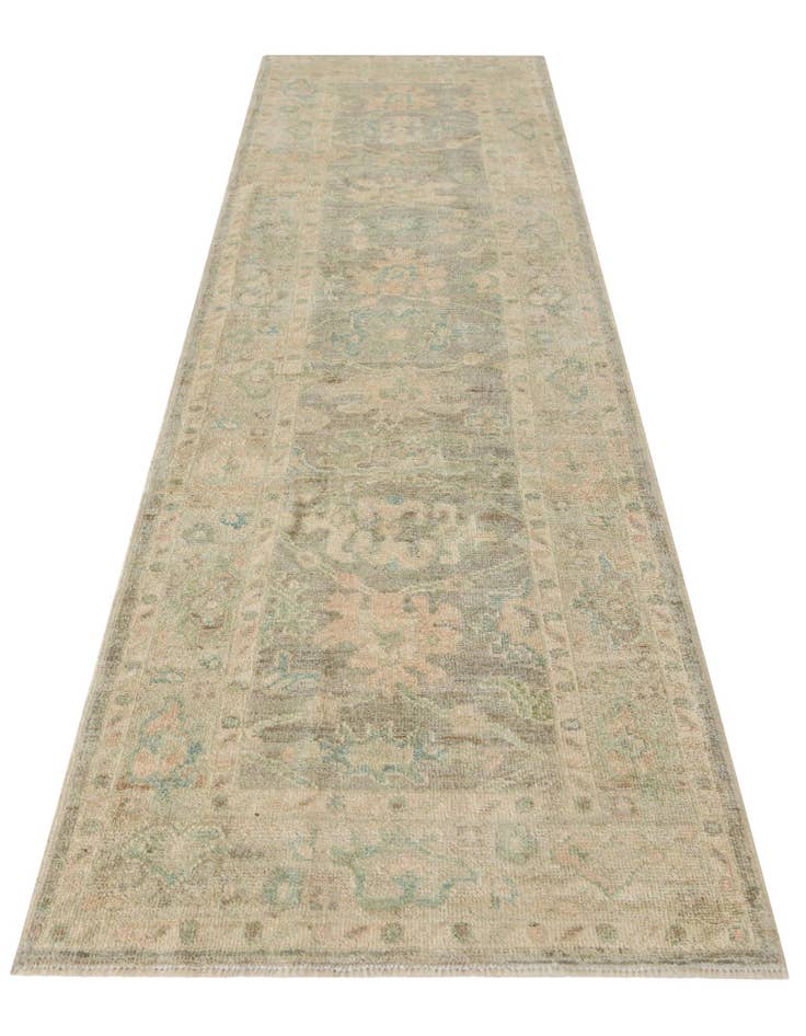 Detail image of 2' 8 x 9' 10 Hand Knotted Oushak Wool Runner Rug