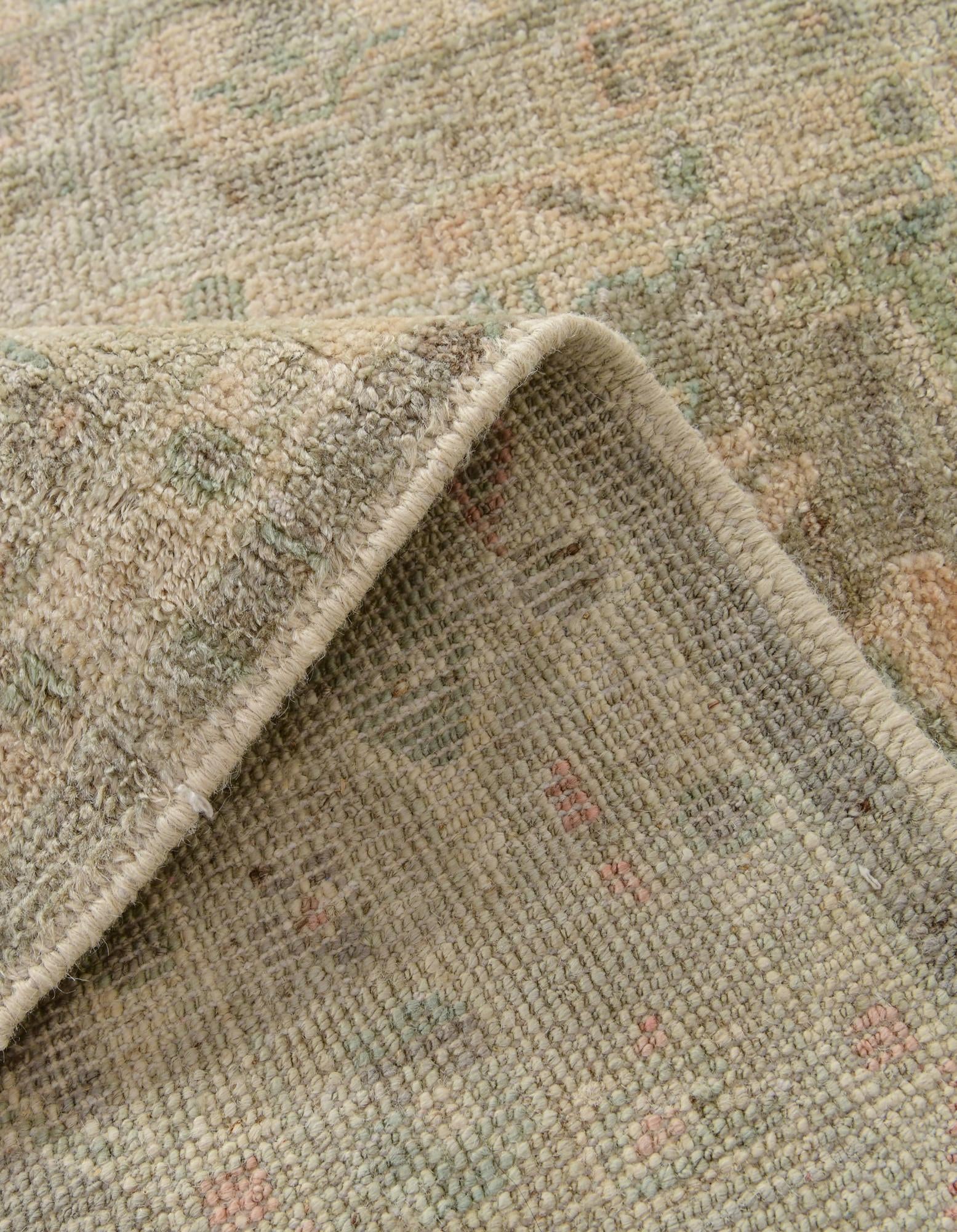 2' 8 x 9' 10 Hand Knotted Oushak Wool Runner Rug