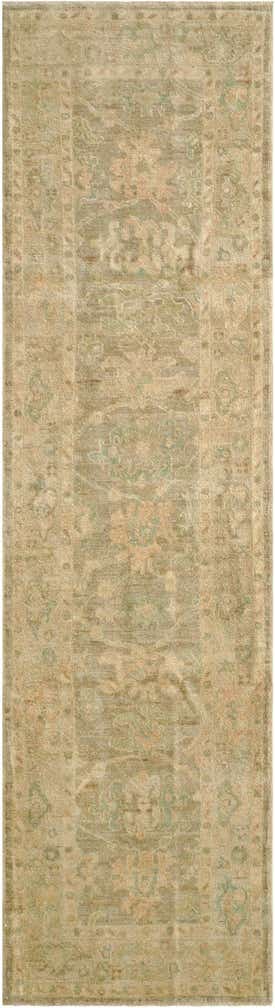 2' 8 x 9' 10 Hand Knotted Oushak Wool Runner Rug