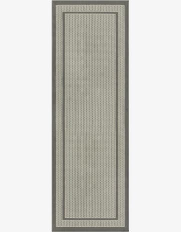 Gray Easy-Clean Border Indoor / Outdoor Runner Rug