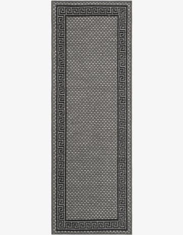 Gray Easy-Clean Border Indoor / Outdoor Runner Rug
