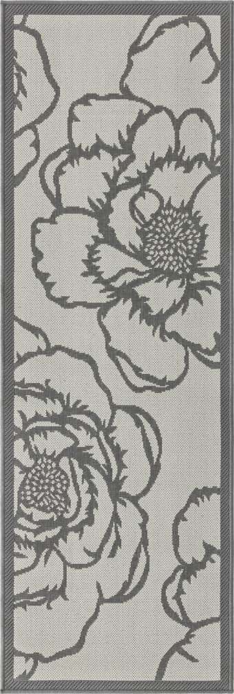 2' 2 x 6' Easy-Clean Botanical Indoor / Outdoor Runner Rug