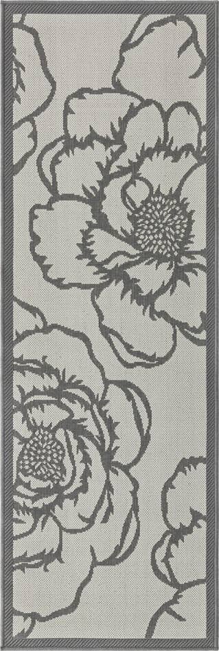 Detail image of 2' 2 x 6' Easy-Clean Botanical Indoor / Outdoor Runner Rug