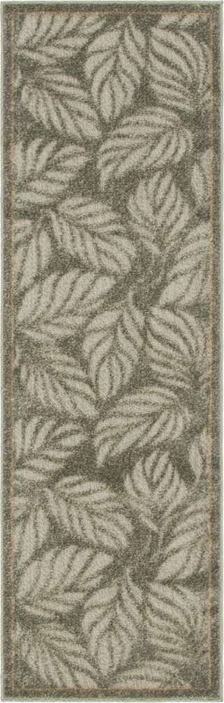 2' x 6' Easy-Clean Botanical Indoor / Outdoor Runner Rug