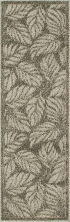 Detail image of 2' x 6' Easy-Clean Botanical Indoor / Outdoor Runner Rug