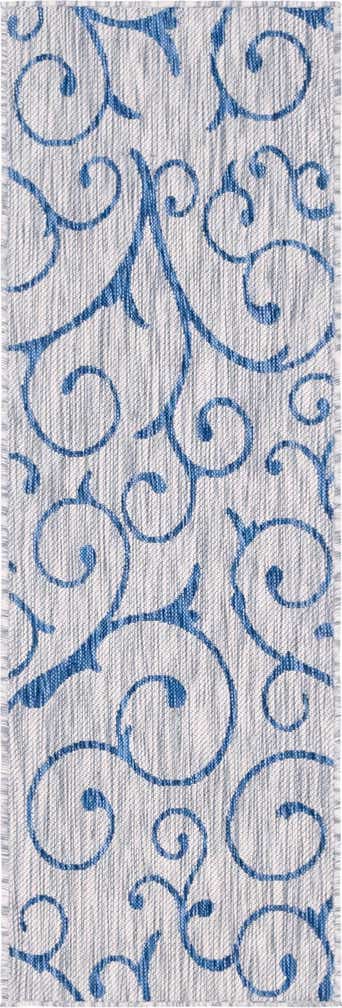 2' x 6' Easy-Clean Botanical Indoor / Outdoor Runner Rug