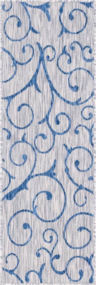 Detail image of 2' x 6' Easy-Clean Botanical Indoor / Outdoor Runner Rug