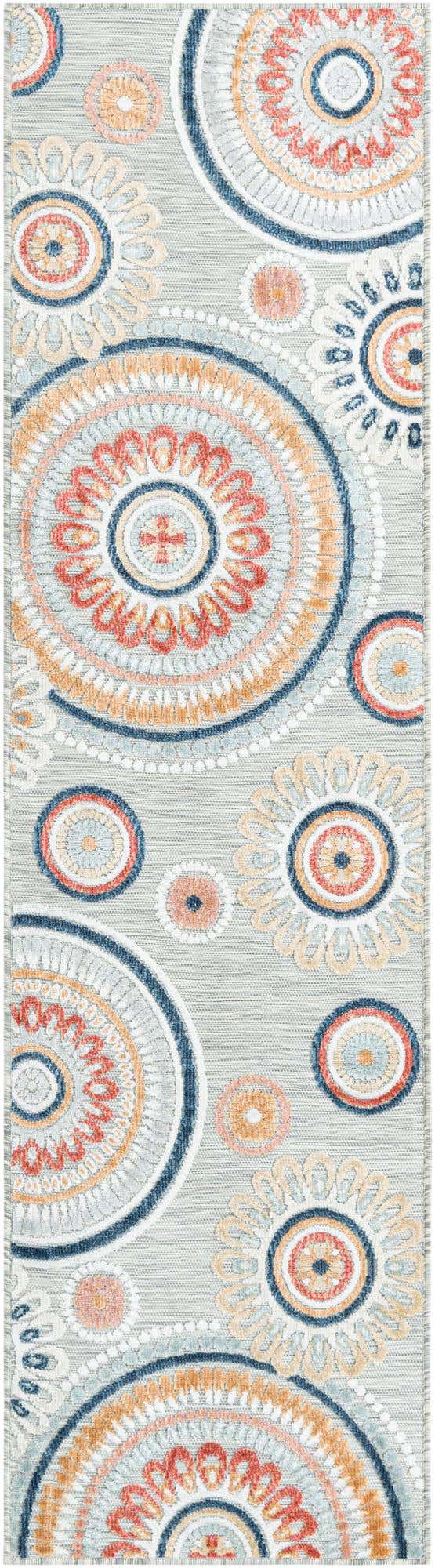 2' 2 x 8' Easy-Clean Botanical Indoor / Outdoor Runner Rug