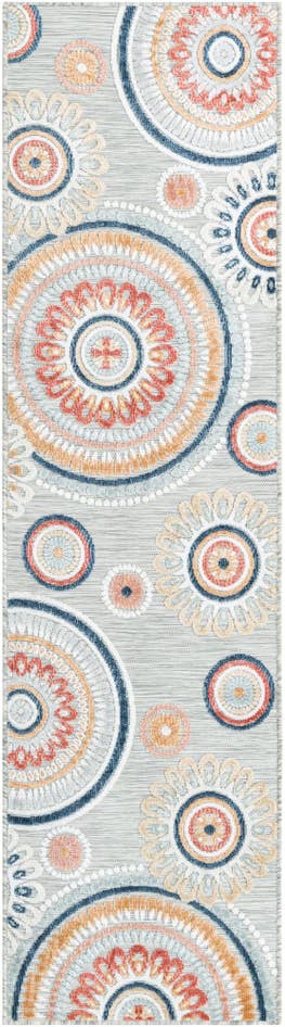 Detail image of 2' 2 x 8' Easy-Clean Botanical Indoor / Outdoor Runner Rug