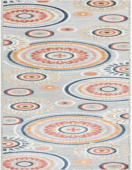 Detail image of 2' 7 x 12' Easy-Clean Botanical Indoor / Outdoor Runner Rug