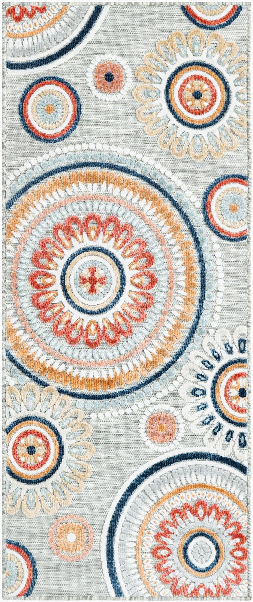 2' 2 x 5' 3  Washable Botanical Indoor / Outdoor Runner Rug