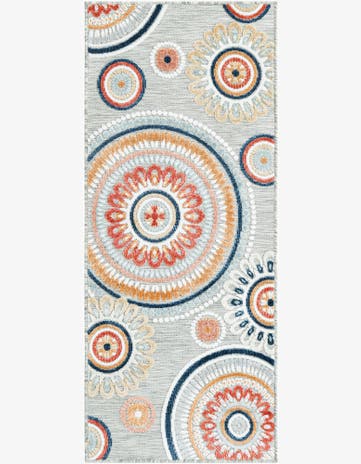 2' 2 x 5' 3 Easy-Clean Botanical Indoor / Outdoor Runner Rug