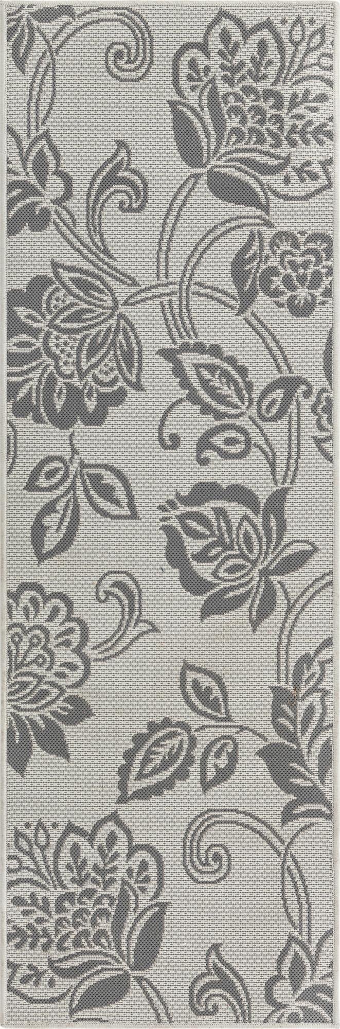 Primary image 2' 2 x 6'  Washable Botanical Indoor / Outdoor Runner Rug