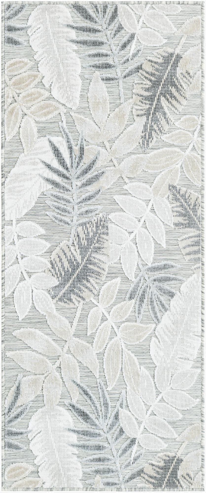 2' 2 x 5' 3  Washable Botanical Indoor / Outdoor Runner Rug