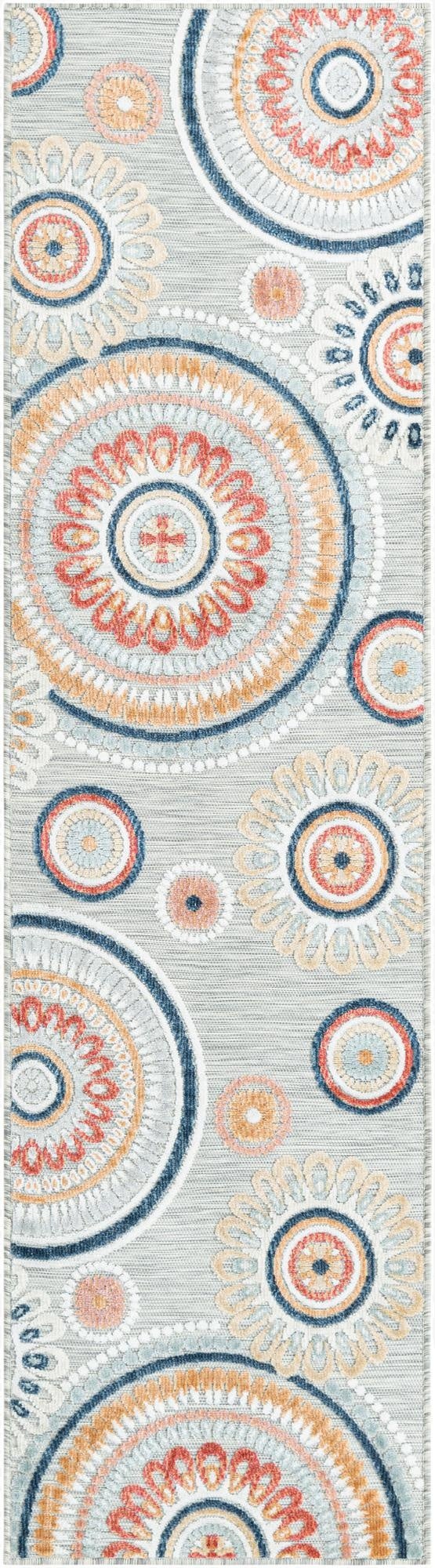 2' 2 x 8'  Washable Botanical Indoor / Outdoor Runner Rug