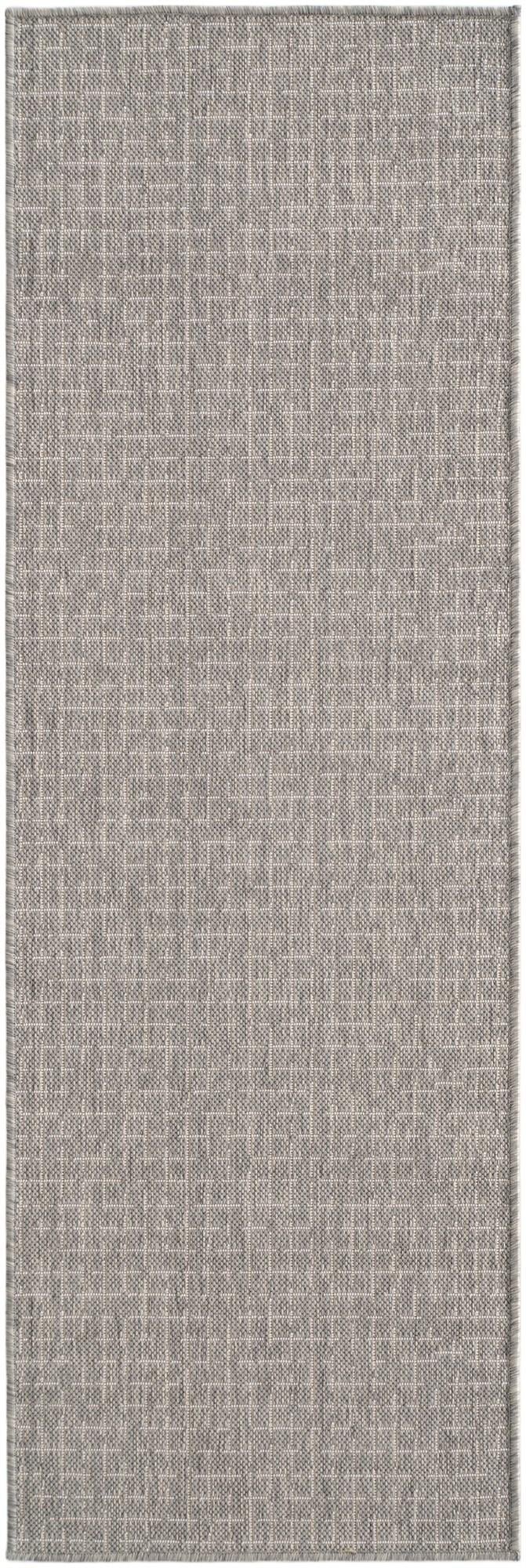 Gray Easy-Clean Checkered Indoor / Outdoor Runner Rug