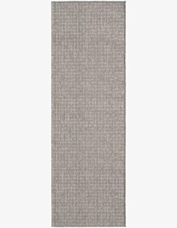 Gray Easy-Clean Checkered Indoor / Outdoor Runner Rug