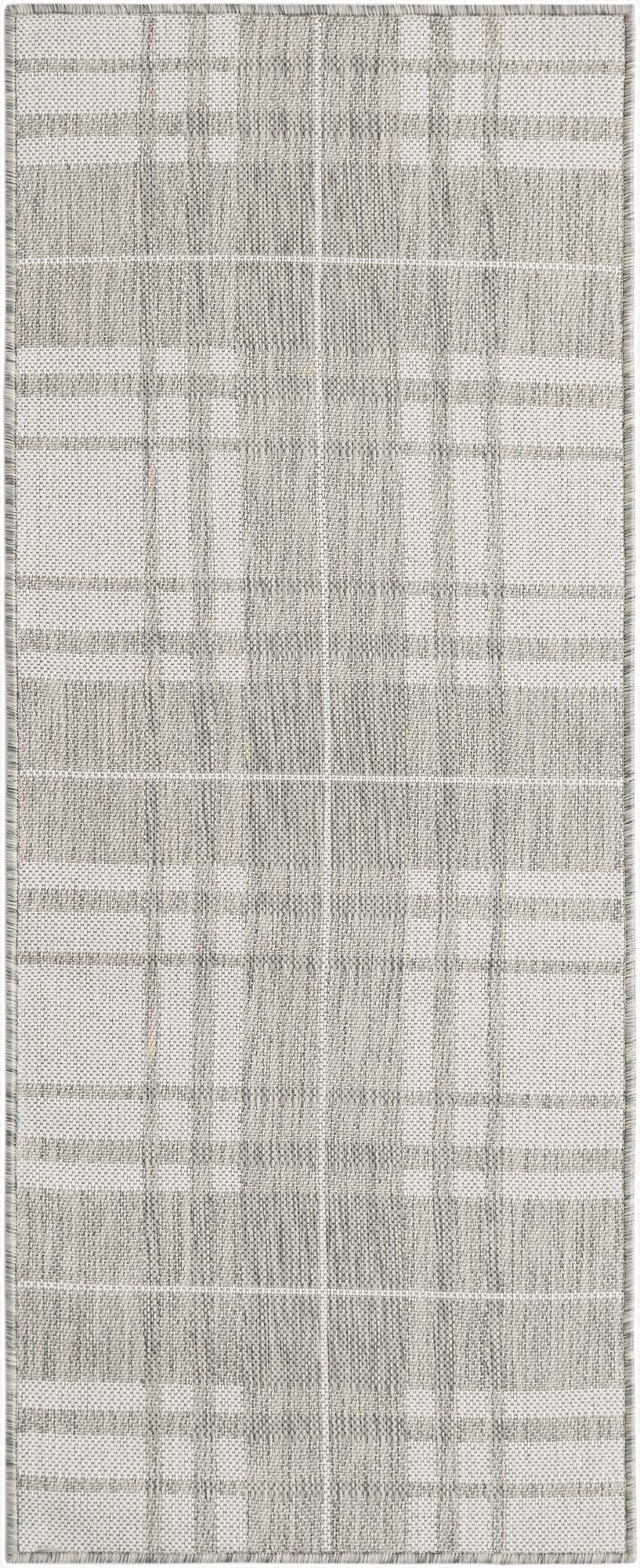 2' x 5' 3  Washable Checkered Indoor / Outdoor Runner Rug