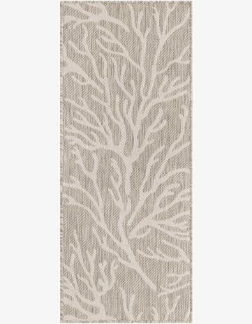 Gray Easy-Clean Coastal Indoor / Outdoor Runner Rug