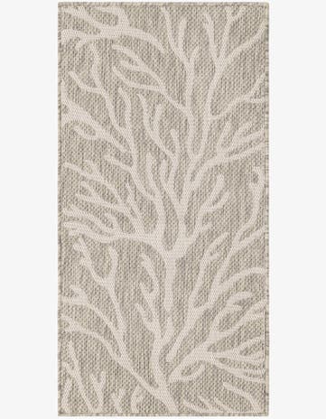 Gray Easy-Clean Coastal Indoor / Outdoor Runner Rug