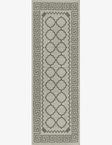 Gray Easy-Clean Lattice Indoor / Outdoor Runner Rug