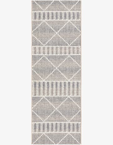 Gray Easy-Clean Lattice Indoor / Outdoor Runner Rug