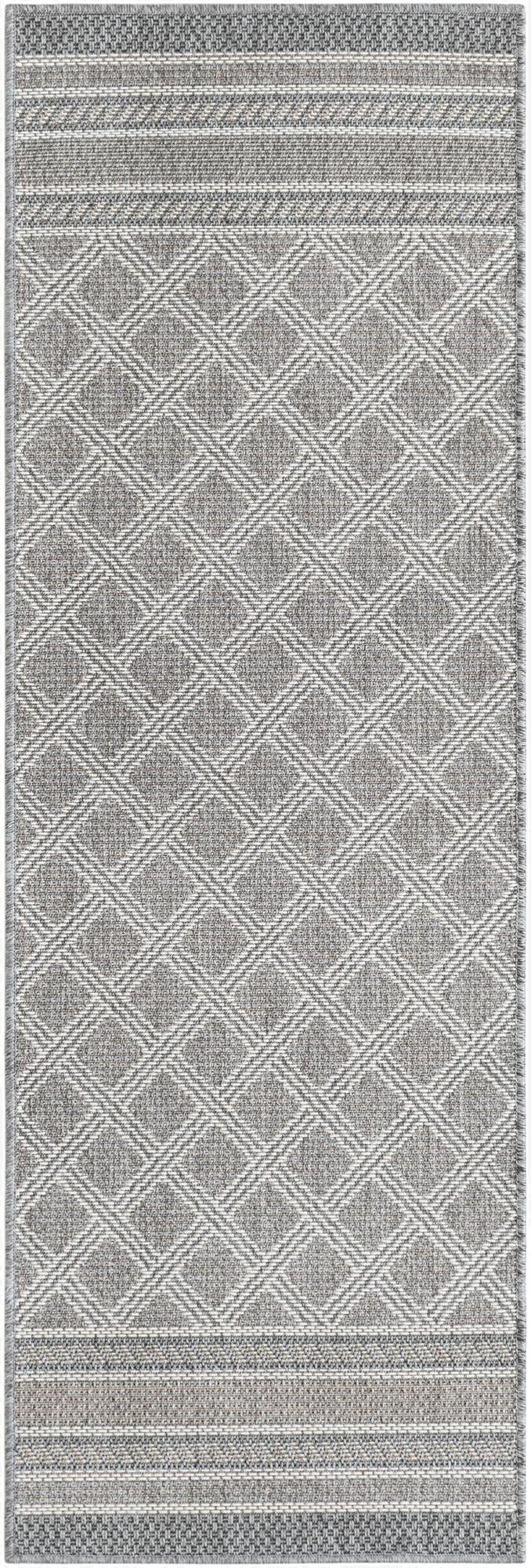 2' x 6' 1 Washable Lattice Indoor / Outdoor Runner Rug