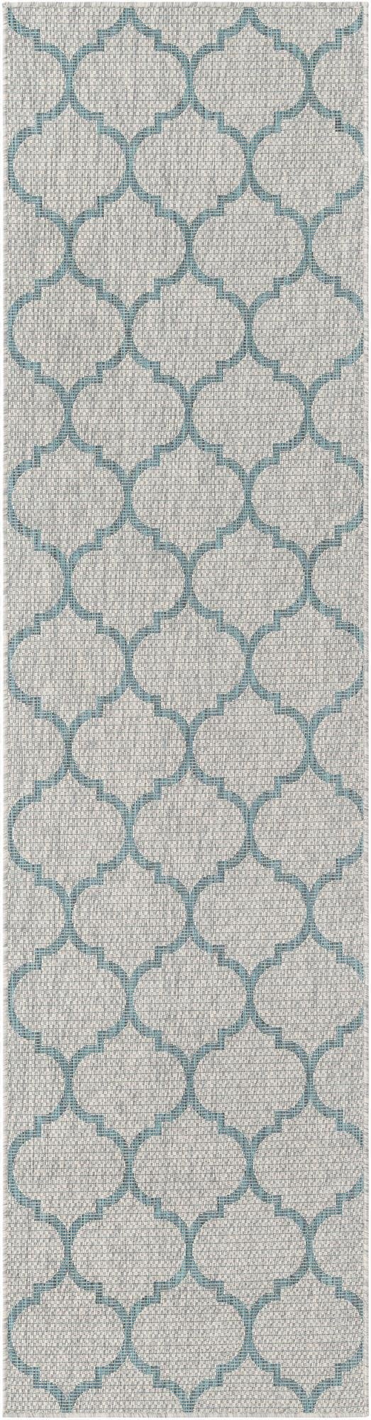 2' 7 x 10' Washable Lattice Indoor / Outdoor Runner Rug