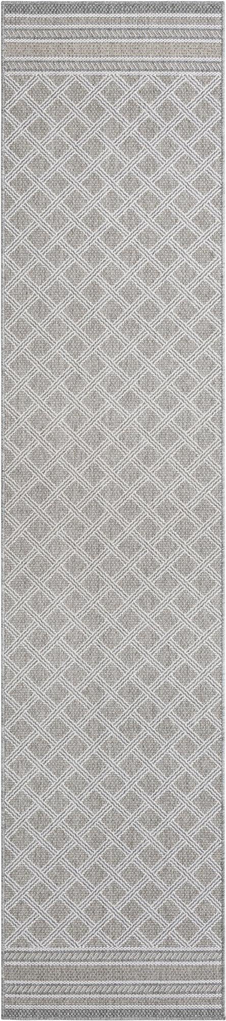 2' 7 x 12' Washable Lattice Indoor / Outdoor Runner Rug